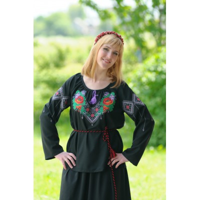 SALE!! Embroidered blouse "Olvia: poppies fantasy", Size M1